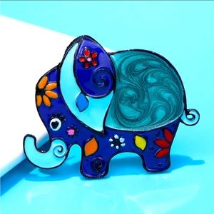 Beautiful Enamel Elephant Brooches